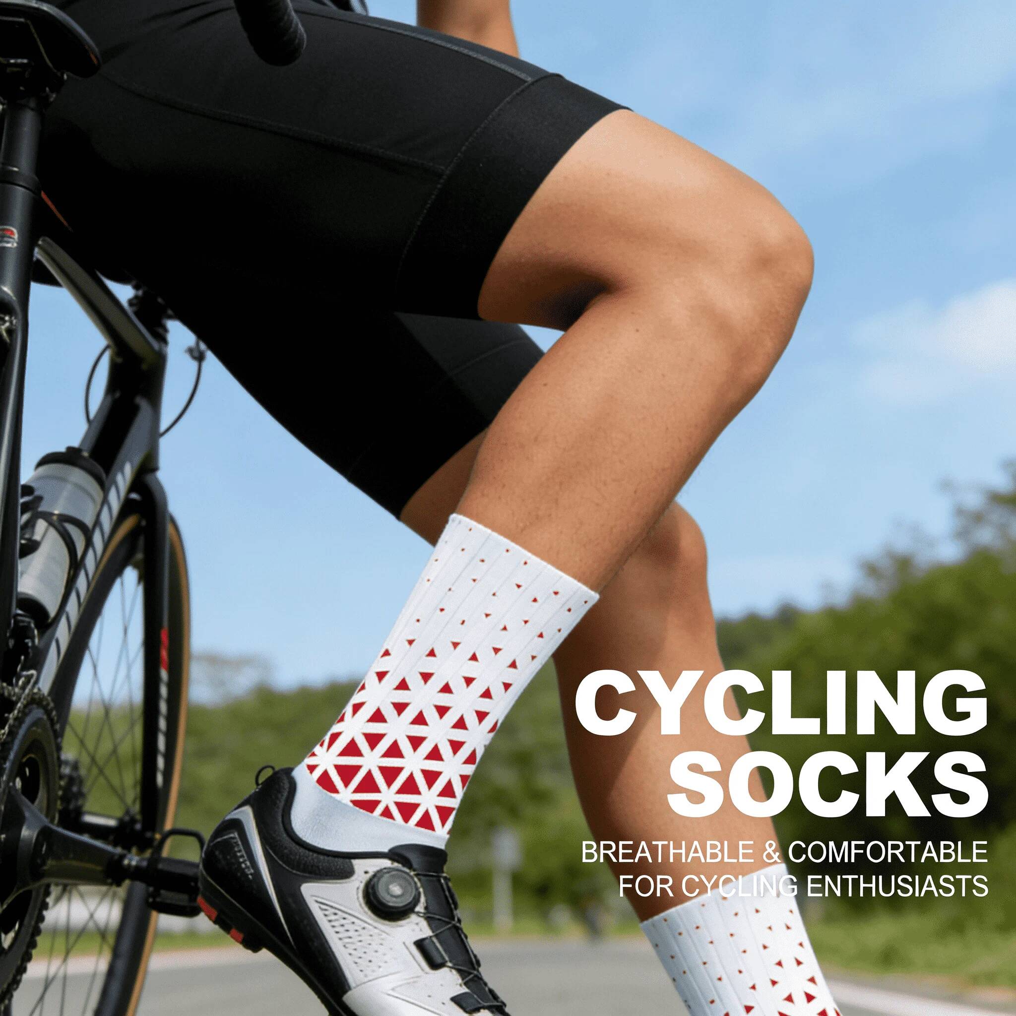 Cycling High Gear - 2026 Professionele Anti-Slip Fietsokken Zweet-Absorberend Slip-Vast